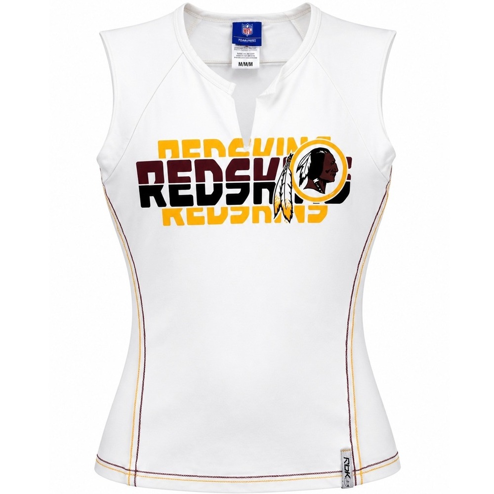 Reebok Washington Redskins Womens Medium Sleeveless Top White Graphic Slim Y2K